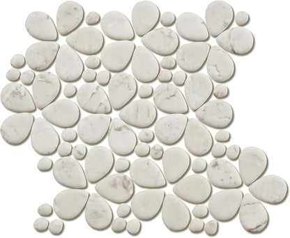 5 Sheets Beige Flowers Mosaic Tiles for Bathroom and Kitchen Wall and Floor 13.39 * 11.02 Inches 1.02 sq.ft