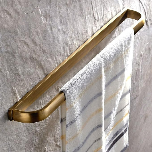 Leyden Brass Towel Bar, Antique Bathroom 23.6 inch Bath Towel Holder Rack, Wall Mounted Bathroom Accessory Towel Rod Hanger Retro