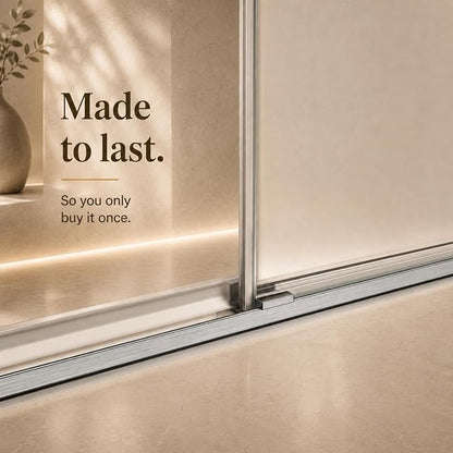 Frosted Sliding Shower Door for Bathtub, 56-60" W x 60" H-1/4” (6mm), Frosted Glass Shower Door with 4" Left Adjustable Width, 304 Stainless Steel Hardware, Bottom Water Seal, Brushed Nickel
