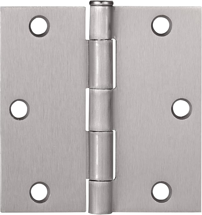 Design House 3-Pack 3.5-Inch x 3.5-Inch Interior Door Hinges with Square Corners, Satin Nickel, Heavy Duty Steel Construction, Left- or Right-Handed – Design House, 181479