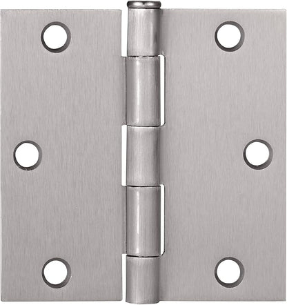 Design House 3-Pack 3.5-Inch x 3.5-Inch Interior Door Hinges with Square Corners, Satin Nickel, Heavy Duty Steel Construction, Left- or Right-Handed – Design House, 181479