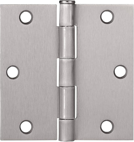 Design House 3-Pack 3.5-Inch x 3.5-Inch Interior Door Hinges with Square Corners, Satin Nickel, Heavy Duty Steel Construction, Left- or Right-Handed – Design House, 181479