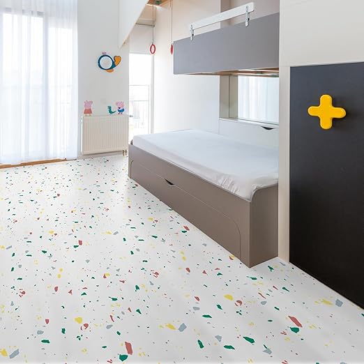 Art3d 30-Pack Peel and Stick Vinyl Floor Tiles, 12 x 12 in, Modern Terrazzo