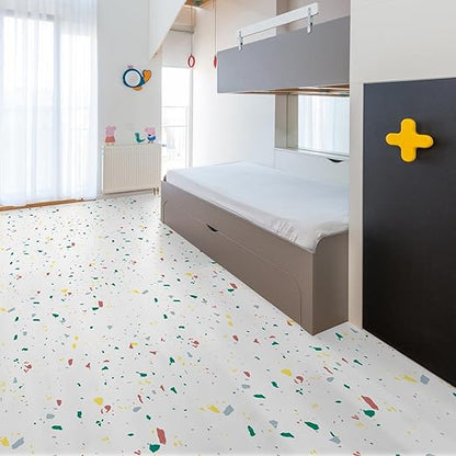 Art3d 30-Pack Peel and Stick Vinyl Floor Tiles, 12 x 12 in, Modern Terrazzo