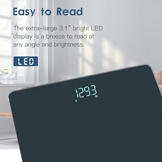 Homebuds Bathroom Scale for Body Weight, Precision 0.1lb by Our Professional Scale Factory Since 2001, Digital Weight Scale LED Display and Step-On, 3*AAA Batteries Included, 400lb/182kg, Blue | Professional Factory Since 2001 Digital Weight Loss Scale...