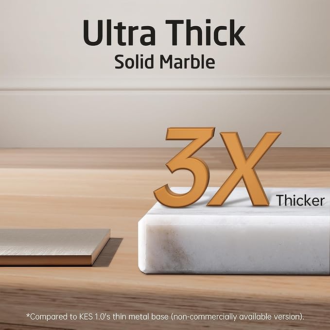 No Wobble Free Standing Towel Racks with 3X Thick Natural Marble Weighted Base, KES 2-Tier Towel Rack Stand for Bathroom Floor, Upgraded Steady Design, 18/8 Stainless Steel, Brushed Finish, BTH235A-2