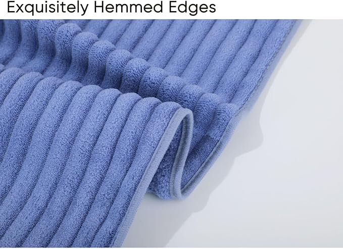 Luxury 4-Piece Quick-Dry Bath Towel Set 27.5X 55 Inches – Ultra Soft Microfiber for Bathroom, Bar, Pool, Gym & Travel – Elegant Twill Design