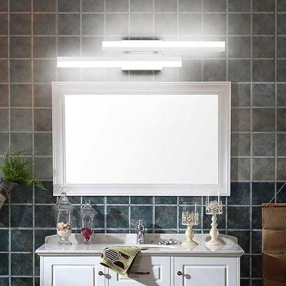 PRESDE 24" Inch LED Bathroom Vanity Light Bar, Modern Silver Wall Lighting Fixture Over Mirror
