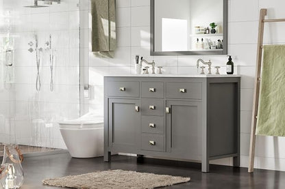 Artemis 48 in. Gray Double Sink Bath Vanity with Engineered Top and Undermount Porcelain Sinks