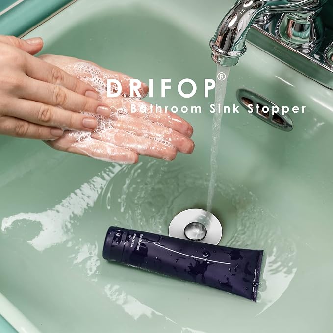 Universal Bathroom Sink Stopper, Basin Pop-up Bathroom Sink Drain Strainer, Bathroom Drain Stopper with Stainless Steel Hair Catcher for 1.1-1.5 Inch Drain(1 PCS, Silver)