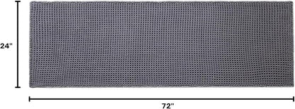 TYUU Waffle Runner Rug Bathroom, Long Boho Bath Mat, 72x24 Grey | Super Absorbent Quick Dry Bath Rug, Non-Slip Backing, Soft Waffle Washable Farmhouse Bathroom Mats, Tub, Shower & Home Decor