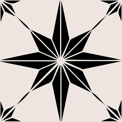 HomeRoots 4" x 4" Black and White Mono Cross Peel and Stick Tiles