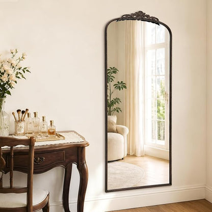 Micasso Bronze Full Length Mirror: 26''x63'' Large Vintage Floor Mirror | Baroque Long Body Mirror - Traditional Ornate Antique for Cloakroom/Dressing Room/Bedroom/Entryway - Ideal for Living Room