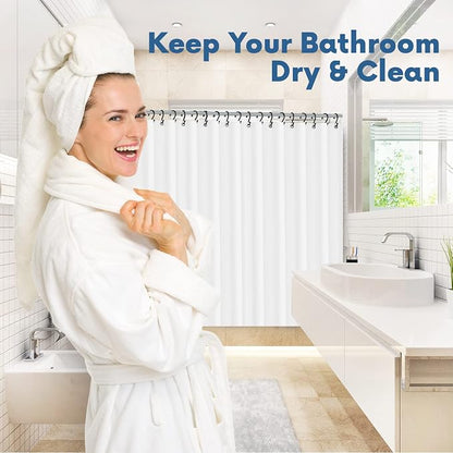 No Smell Shower Curtain Liner 72x72 Clear - PEVA Plastic Shower Curtain for Bathroom, PVC-Free Waterproof Clear Shower Liner with Metal Grommets and Magnet-Weighted Bottom Hem - Washable Inner Liner