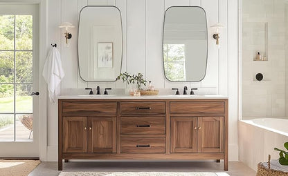 Bronze Bathroom Mirror, 24x40 Inch Bronze Oval Mirror for Bathroom with Stainless Steel Metal Frame, Oblong Mirror for Bathroom, Living Room, Entryway