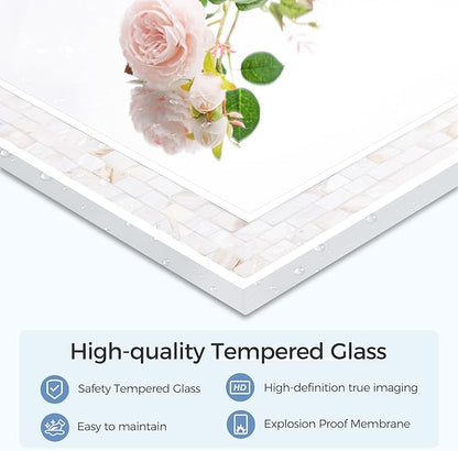 Tanmicoshomy 30 x 36 Inch White Rectangle Wall Mirror, Natural Shell Framed Rectangular Mirrors for Bathroom Bedroom, Living Room, Entryway, Wall Mounted Horizontal or Vertical