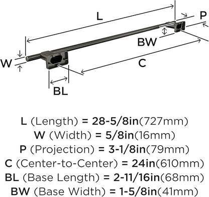Amerock Bronx Gunmetal 24 inch (610mm) Towel Bar, BH26615GM