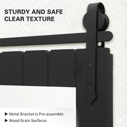 Besdomus Bathroom Black Farmhouse Mirror: 22"x30" Barn Door Solid Cedar Wood Frame Vanity Mirror - Wall Mounted Mirror Entryway/Bathroom/Living Room - Rustic Wall Decor for Housewife