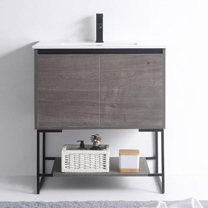 30 Inch Bathroom Vanity with Sink - Modern Knob Free Design, Elegant Space-Saving Solution for Your Bathroom - Durable, Bathroom Vanities for a Contemporary Look - Urbania Collection