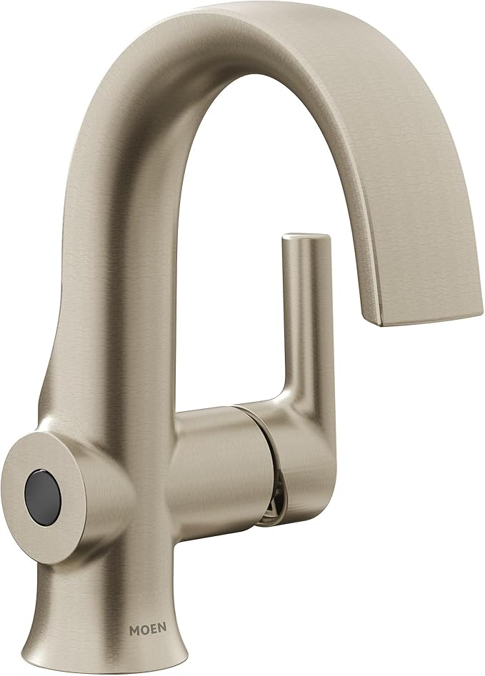 Moen Doux Brushed Nickel Motionsense Wave Touchless Single Handle Bathroom Sink Faucet, S6910EWBN