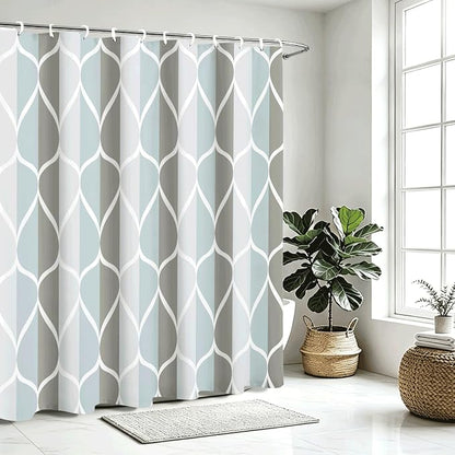 Gelbchu Grey Blend Geometric Shower Curtain for Bathroom, 72x84 Inch | with Hooks, Premium Polyester, Quick Dry, Water Repellent, Machine Washable, Rustproof Grommets, Modern Minimalist
