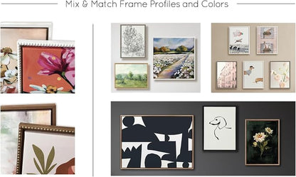 Kate and Laurel Sylvie Beaded Baby Golden Alpaca in Country Cottage Bath Vintage Framed Canvas Wall Art by Amy Peterson, 18x24 White, Modern Fun Alpaca Bathtub Wall Art for Home Décor