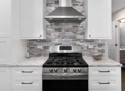 StyloVue 100 Pieces Peel and Stick Backsplash for Kitchen, 3" x 6" PVC Subway Tile Upgraded Distressed Wood Backsplash Stick on Tile Elevate Kitchen, Bathroom, Fireplace,RV