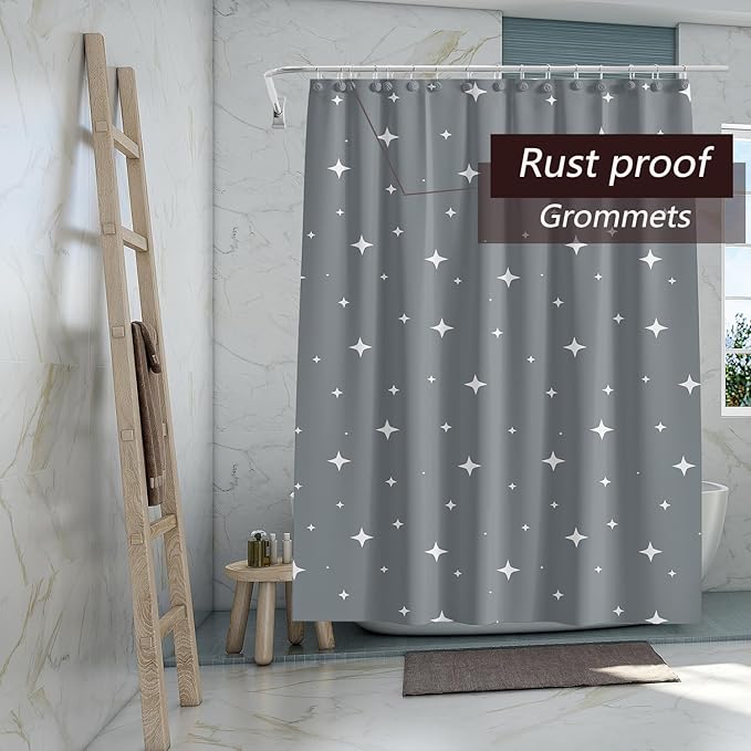 Black Shower Curtain Liner, 4G PEVA Shower Liner, Plastic Peva Waterproof Shower Curtains, 72x72 inch with Grommet Holes 3 Magnetic Weights