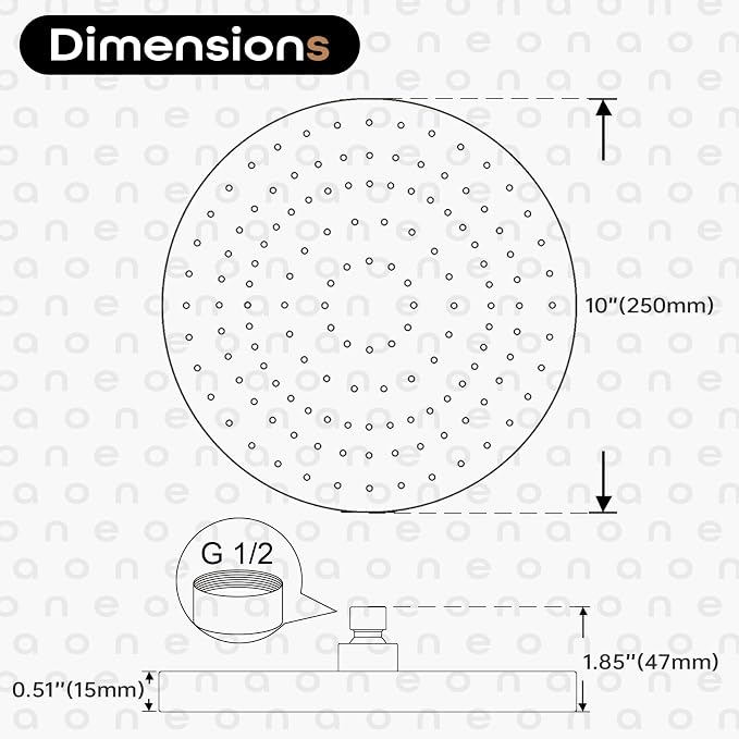 10-Inch Overhead Rain Shower Head High Flow Large Waterfall Shower Head 2.5 GPM with Adjustable Swivel Angle, Oil-Rubbed Bronze SH001ORB-D10