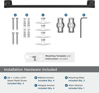 Amerock BH36094MB | Matte Black Towel Bar | 24 in (610 mm) Towel Rack | Stature | Bathroom Towel Holder | Bathroom Hardware | Bath Accessories