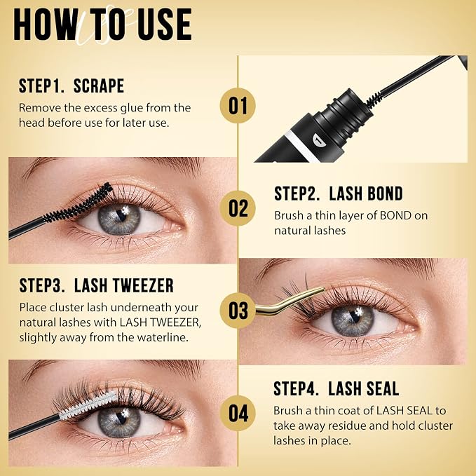 QUEWEL Lash Clusters 320Pcs 20D+30D C Curl Lash Cluster Eyelash Extensions | Cluster Lashes Mix12-18mm Individual Eyelashes Clusters Wispy Lash Clusters Thin Band Soft to Use at Home(20D+30D C Mix12-18)