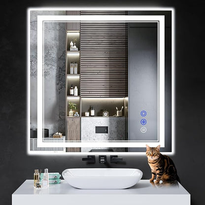 36"x36" LED Bathroom Mirror with Lights,Anti-Fog,3 Color Modes