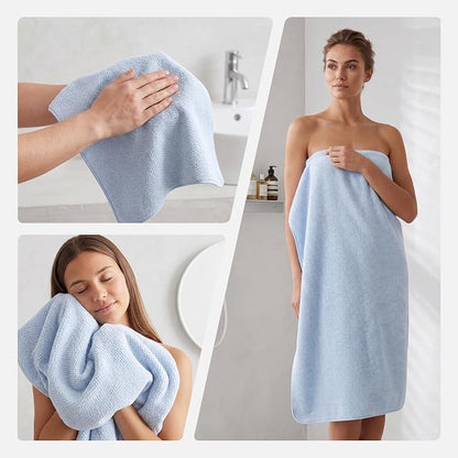 REDKISS Ultra Soft 6 Piece Towel Set, Premium Towels for Bathroom, Highly Absorbent, Quick Dry, Lightweight Bath Towels Set Collection, Includes 2 Bath Towels, 2 Hand Towels, 2 Washcloths, Light Blue
