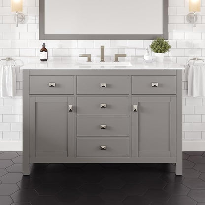 Artemis 48 in. Gray Single Sink Bath Vanity with Engineered Stone Top and Undermount Porcelain Sink