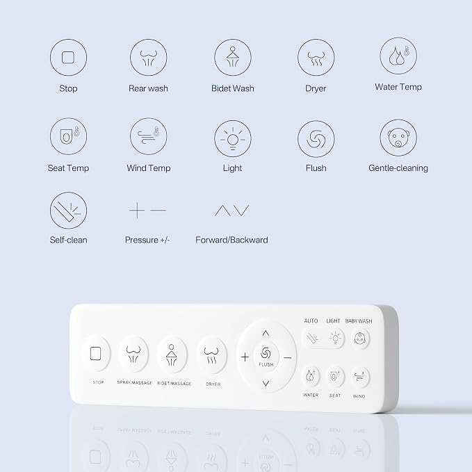 One Piece Smart Bidet Toilet, Foot Sensor Flush, Heated Seat | Instant Warm Water, Wash & Dry, Self Cleaning Wand, Adjustable Wash Settings, Off Seat Auto Flush, Pre Wet, Night Light