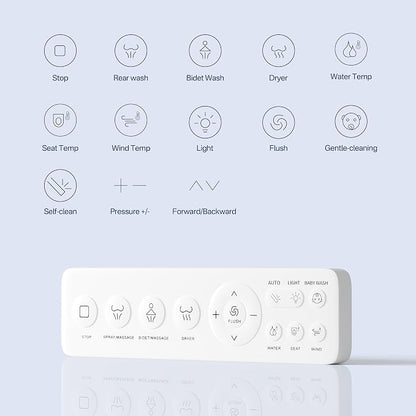 One Piece Smart Bidet Toilet, Foot Sensor Flush, Heated Seat | Instant Warm Water, Wash & Dry, Self Cleaning Wand, Adjustable Wash Settings, Off Seat Auto Flush, Pre Wet, Night Light