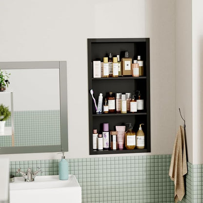 14x24 Medicine Cabinet Recessed Stainless Steel, 3-Tier, Medicine Cabinet Organizer,Stainless Steel Wall Niche, Bathroom Wall Cabinet, Recessed Bathroom Cabinet, Cabinet recessed Wall Cabinet