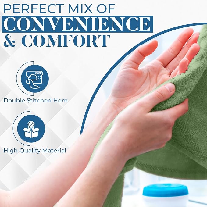 DAN RIVER Luxury Hand Towel – Soft, Absorbent, Quick-Drying, Premium Cotton Towel, Perfect for Everyday Use, 16x28 Inches - Sage Green