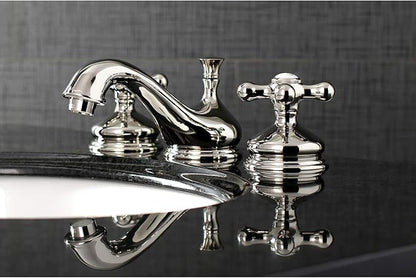 Kingston Brass KS1166AX Heritage Widespread Bathroom Faucet, Polished Nickel, 5.5 x 3.5 x 2.75