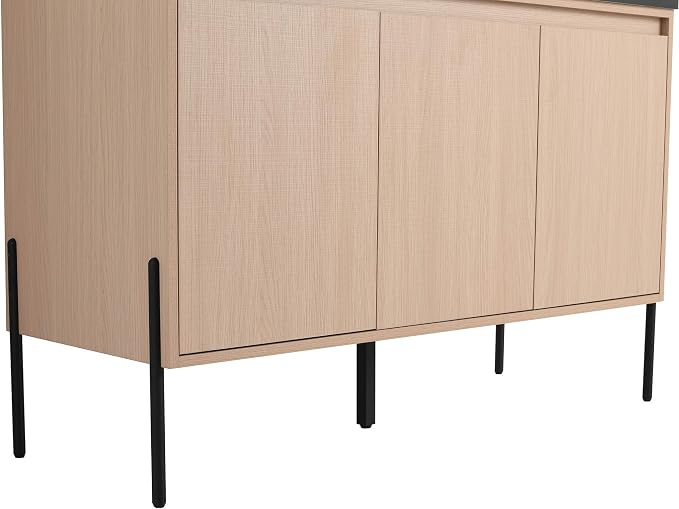Crownpoint 48 Inch Bathroom Vanity with Sink, Black Sink, White Oak Finish, Full Assembly Required, Elegant Bathroom Vanities for Modern Homes