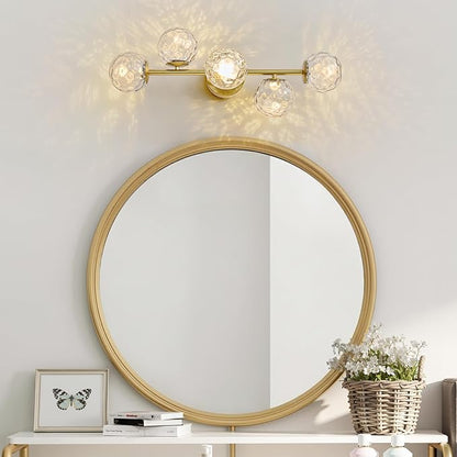 ALIYIQI LED Bathroom Vanity Light Fixtures,Brushed Gold Brass Bathroom Light Fixtures
