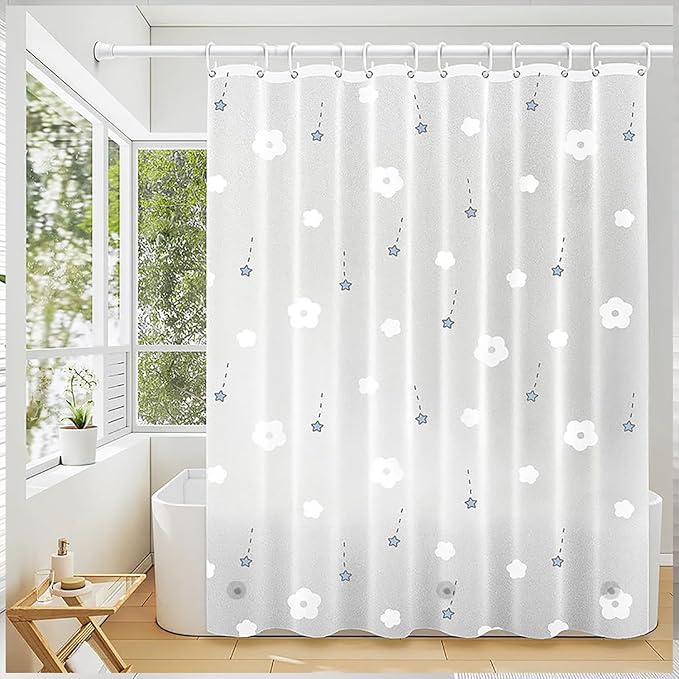 Shower Curtain Liner, 100% Waterproof Peva Shower Curtains with 3 Duty Heavy Bottom Magnets and 12 Rust Proof Grommets, 72x72 Weighted Shower Liner for Shower Stall, Bathtubs