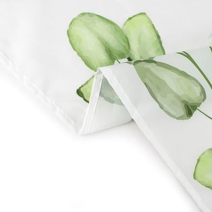 HVEST Sage Green Eucalyptus Shower Curtain for Bathroom, Spring Green Leaf and Pink Floral Hummingbird on White Shower Curtain with Hooks Nature Plant Bathroom Curtains Shower Set, 72L X 60W inches
