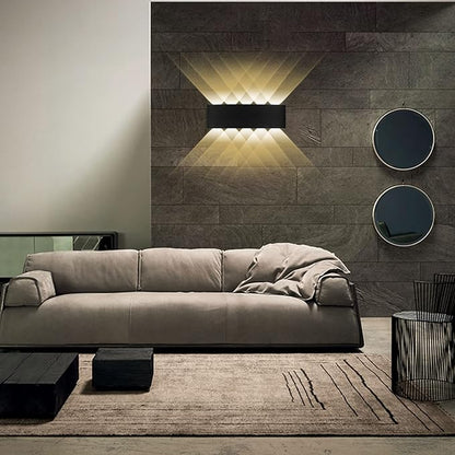Kawell 10W Waterproof Modern Wall Sconces LED Wall Light Up Down Aluminum Wall Lamp LED Indoor Outdoor for Bedroom Living Room Bathroom Porch Stairs Hotels Garden Pathway, Black 3000K