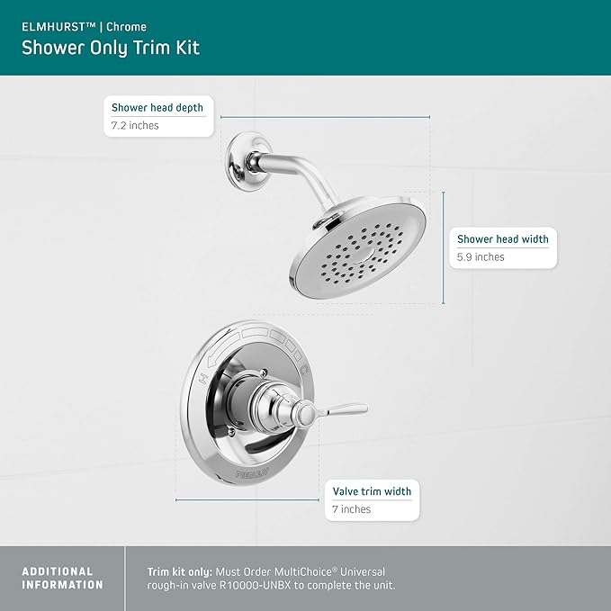 Peerless PTT14265 Elmhurst Trim kit Shower Only, Without Tub Spout, Chrome