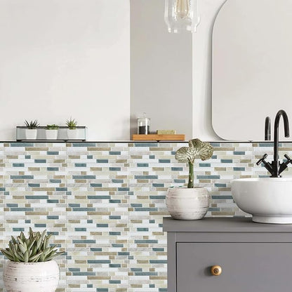 STICKGOO Peel and Stick Tile Backsplash for Kitchen, 12”×12”Stick on Backsplash, Self Adhesive Tile for Kitchen Backsplash and Bathroom(10 Sheets, Thicker Design)
