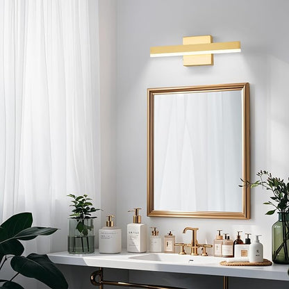 Gold Bathroom Vanity Light 15.75 inch, 14W Dimmable 5CCT LED Modern Bathroom Light Fixture Over Mirror - ETL Certificated