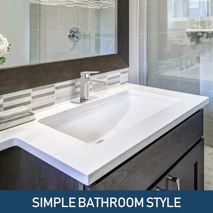 Chrome Bathroom Faucets 1 Hole Single Handle Bathroom Vanity Sink Faucet with Pop-up Drain and Faucet Supply Lines Rv Lavatory Vessel Faucet Basin Mixer Tap