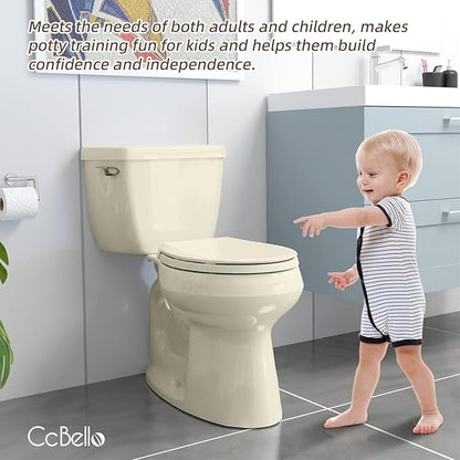 Round Toilet Seat, Slow Close Quick-Release Hinges, Heavy Duty Soft Close, Quiet-Close Lid And Seat For Standard Toilets, Easy To Install And Clean, Never Loosen, Almond/Bone(16.5”)