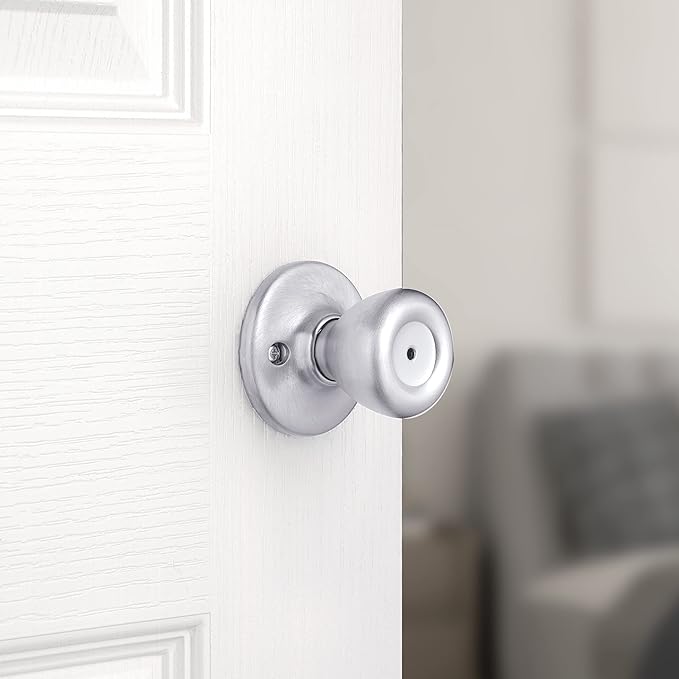 Kwikset 93001-871 Tylo Bed & Bath Knob in Satin Chrome (Pack of 2)